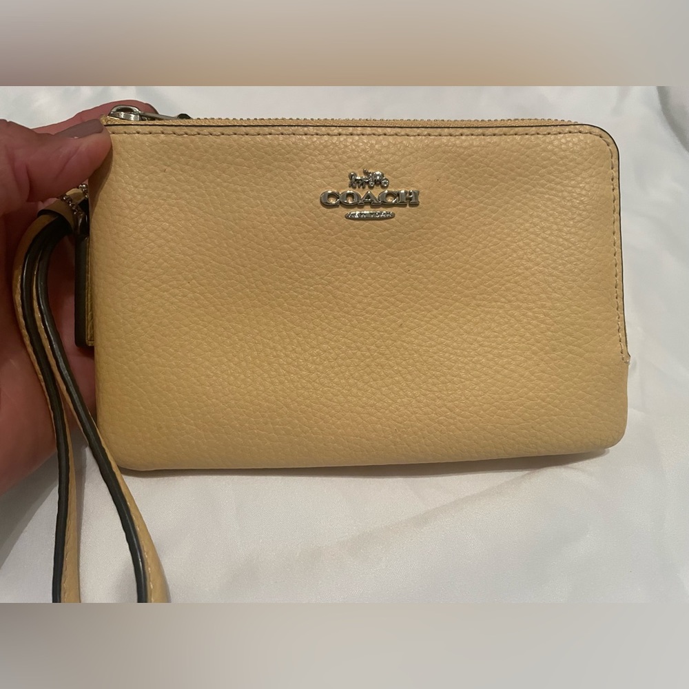 Coach double zip top wristlet, credit card & small money holder